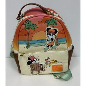 Disney Parks Loungefly Mini Backpack Mickey Minnie Summer At The Beach 2024